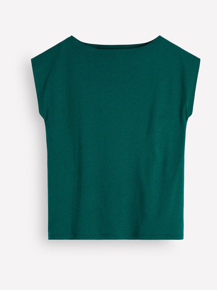 Boden Green Supersoft Slash Neck T-Shirt - Image 4 of 4 Boden Green Supersoft Slash Neck T-Shirt - Image 4 of 4