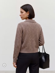 VERO MODA Brown Polo Neck Horse Graphic Cardigan - Image 2 of 6