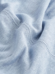 Light Baby Blue Slim Fit Premium 100% Linen Crew Neck Short Sleeve T-Shirt - Image 6 of 6