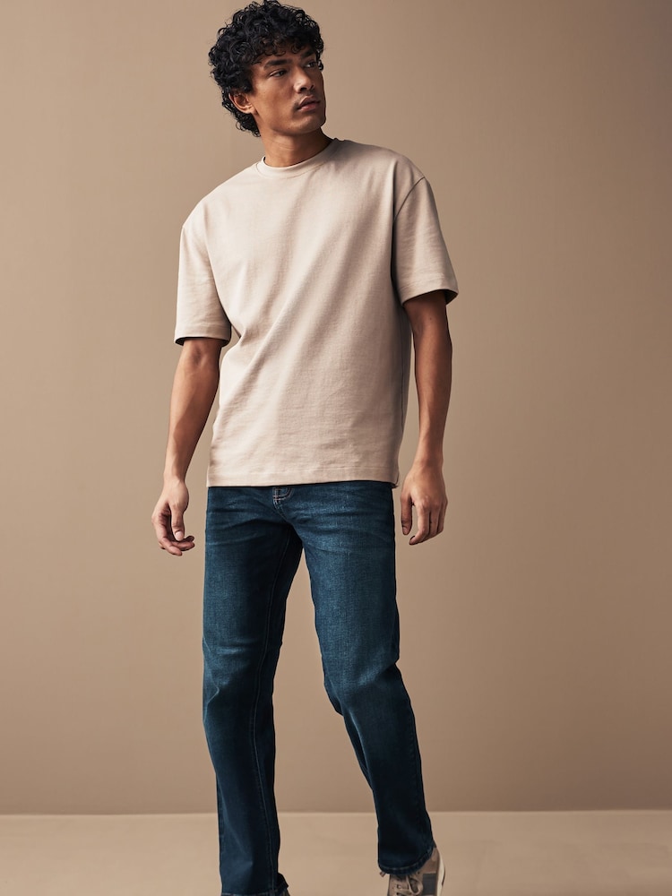 Blue Mid Indigo Straight Fit Motionflex Jeans - Image 3 of 10