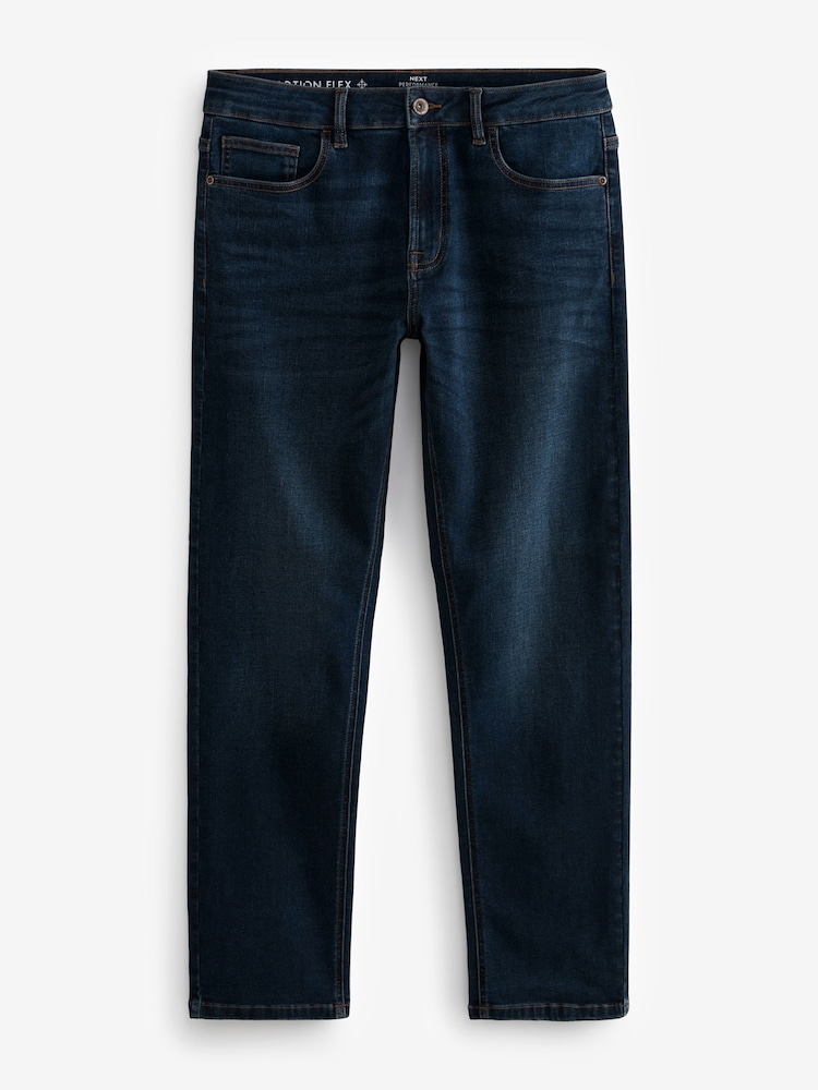 Blue Mid Indigo Straight Fit Motionflex Jeans - Image 6 of 10