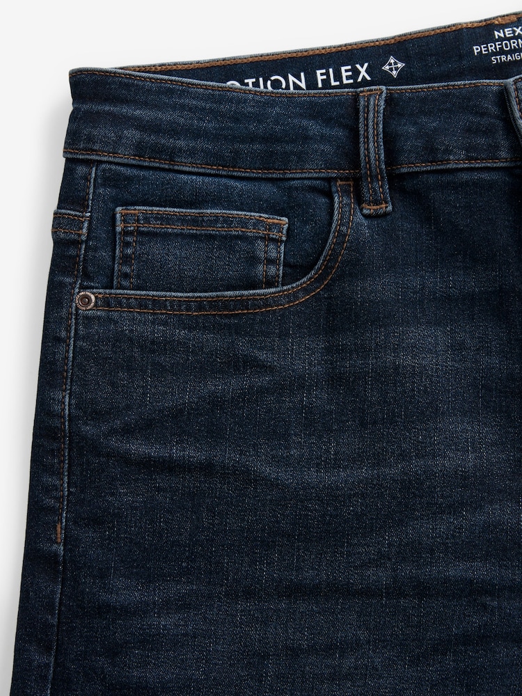 Blue Mid Indigo Straight Fit Motionflex Jeans - Image 7 of 10