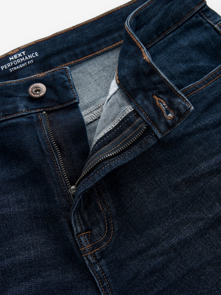 Blue Mid Indigo Straight Fit Motionflex Jeans - Image 8 of 10