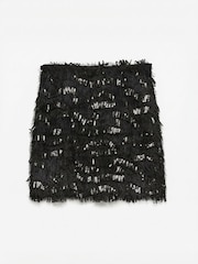 VERO MODA Black High Waisted Textured Sequin Mini Skirt - Image 5 of 6
