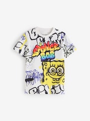 White 100% Cotton Licensed Sponge Bob Square Pants T-Shirt (3-16yrs) - Image 1 of 3