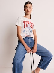 Red Graphic 100% Cotton Western Wyoming Graphic Slogan T-Shirt - Image 1 of 7