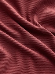 Red Ribbed Racer Tank Vest Sleeveless Top - Image 6 of 6