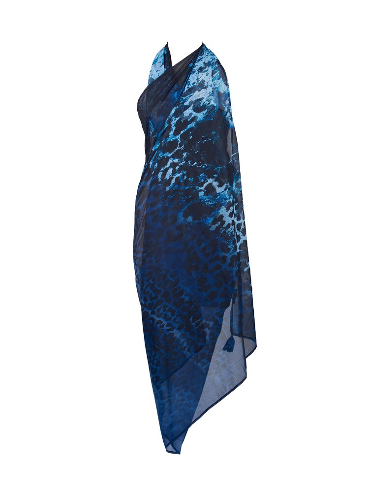 Seaspray Blue Mauritius Leopard Tassel Beach Kaftan - Image 4 of 4 Seaspray Blue Mauritius Leopard Tassel Beach Kaftan - Image 4 of 4