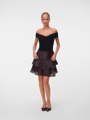 VERO MODA Brown High Waisted Ruffle Mini Skirt - Image 4 of 6