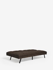 Monza Faux Leather Peppercorn Brown Cole Sofa Bed - Image 10 of 12