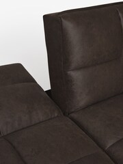 Monza Faux Leather Peppercorn Brown Cole Sofa Bed - Image 11 of 12