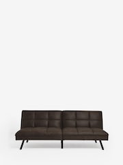 Monza Faux Leather Peppercorn Brown Cole Sofa Bed - Image 5 of 12