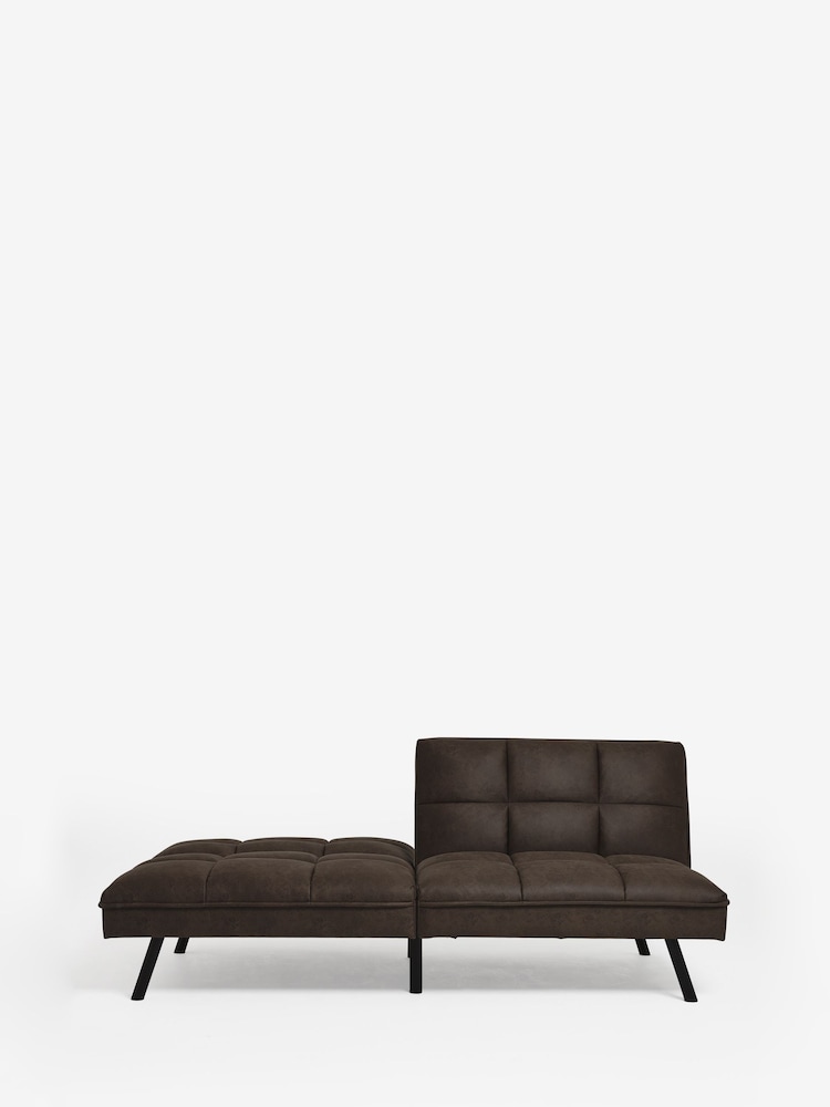 Buy Monza Faux Leather Peppercorn Brown Cole Sofa Bed from the
