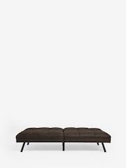 Monza Faux Leather Peppercorn Brown Cole Sofa Bed - Image 8 of 12