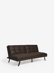 Monza Faux Leather Peppercorn Brown Cole Sofa Bed - Image 9 of 12