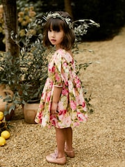 Pink Taffeta Printed Prom Dress (3mths-10yrs) - Image 3 of 9