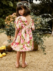 Pink Taffeta Printed Prom Dress (3mths-10yrs) - Image 4 of 9