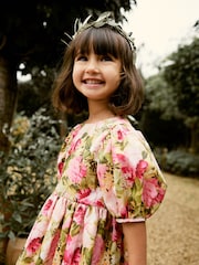 Pink Taffeta Printed Prom Dress (3mths-10yrs) - Image 5 of 9