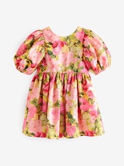 Pink Taffeta Printed Prom Dress (3mths-10yrs) - Image 6 of 9