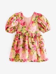 Pink Taffeta Printed Prom Dress (3mths-10yrs) - Image 7 of 9