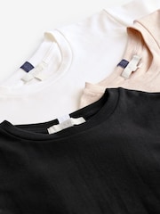 Noir/Blanc/Nu - Lot de 3 t-shirts épais de base - Image 8 of 9