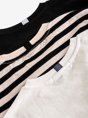 Multi Black/White/Neutral Heavyweight Basic T-Shirts 3 Pack - Image 8 of 9