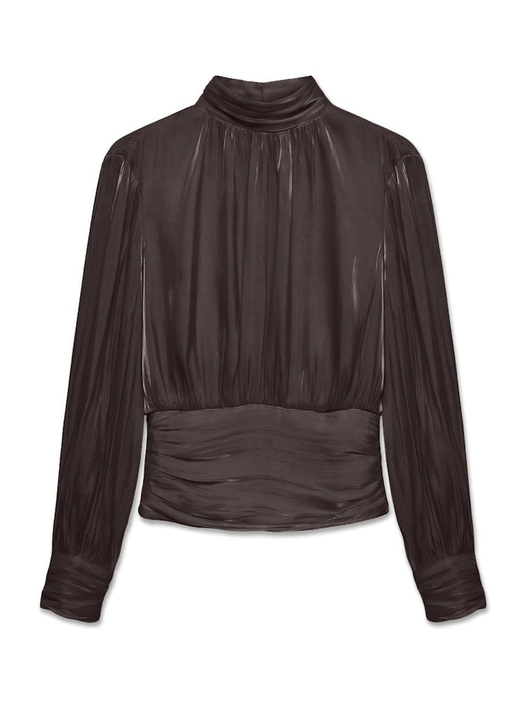 VERO MODA Brown Long Sleeve High Neck Top - Image 5 of 5 VERO MODA Brown Long Sleeve High Neck Top - Image 5 of 5