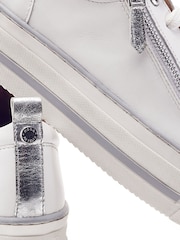 Moda in Pelle White Flissie Leather Zip And Lace Slab Sole Trainers - Image 3 of 3