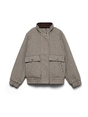 VERO MODA Brown Funnel Neck Check Bomber Jacket - Image 6 of 6