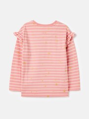 Joules Angelica Pink/Cream Striped Long Sleeve Top - Image 1 of 4