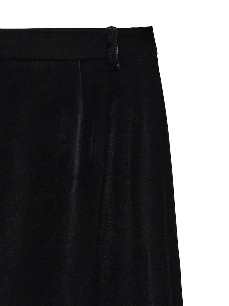 VERO MODA Black Mid Rise Straight Leg Velvet Trousers - Image 2 of 2