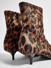 River Island Leopard Print Kitten Heel Sock Boots - Image 2 of 6