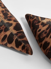 River Island Leopard Print Kitten Heel Sock Boots - Image 3 of 6