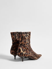 River Island Leopard Print Kitten Heel Sock Boots - Image 5 of 6