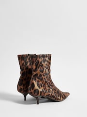 River Island Leopard Print Kitten Heel Sock Boots - Image 6 of 6