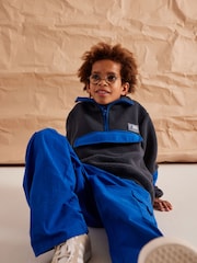 Name It Blue/Black Teddy Fleece Contrast Jumper - Image 2 of 6
