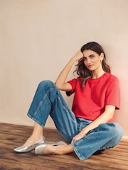 Red Heavyweight Short Sleeve Crew Neck T-Shirt - Image 4 of 8