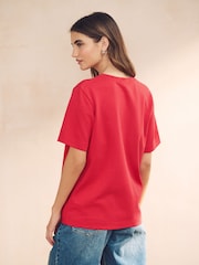 Red Heavyweight Short Sleeve Crew Neck T-Shirt - Image 5 of 8