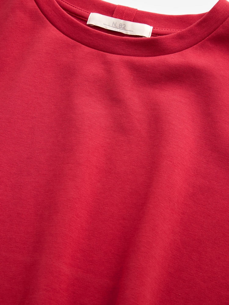 Red Heavyweight Short Sleeve Crew Neck T-Shirt - Image 8 of 8