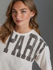 Neutral 100% Cotton Paris Shoulder Graphic T-Shirt - Image 5 of 8