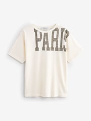 Neutral 100% Cotton Paris Shoulder Graphic T-Shirt - Image 6 of 8