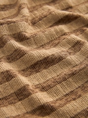 Neutral Textured Long Sleeve Slash Neck Top - Image 6 of 6