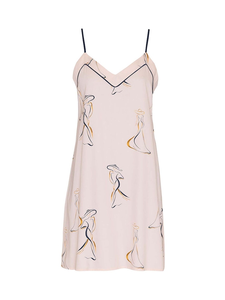 Fable and Eve Cream Parisian Chic Print Strappy Short Nightdress - Image 3 of 3 Fable and Eve Cream Parisian Chic Print Strappy Short Nightdress - Image 3 of 3