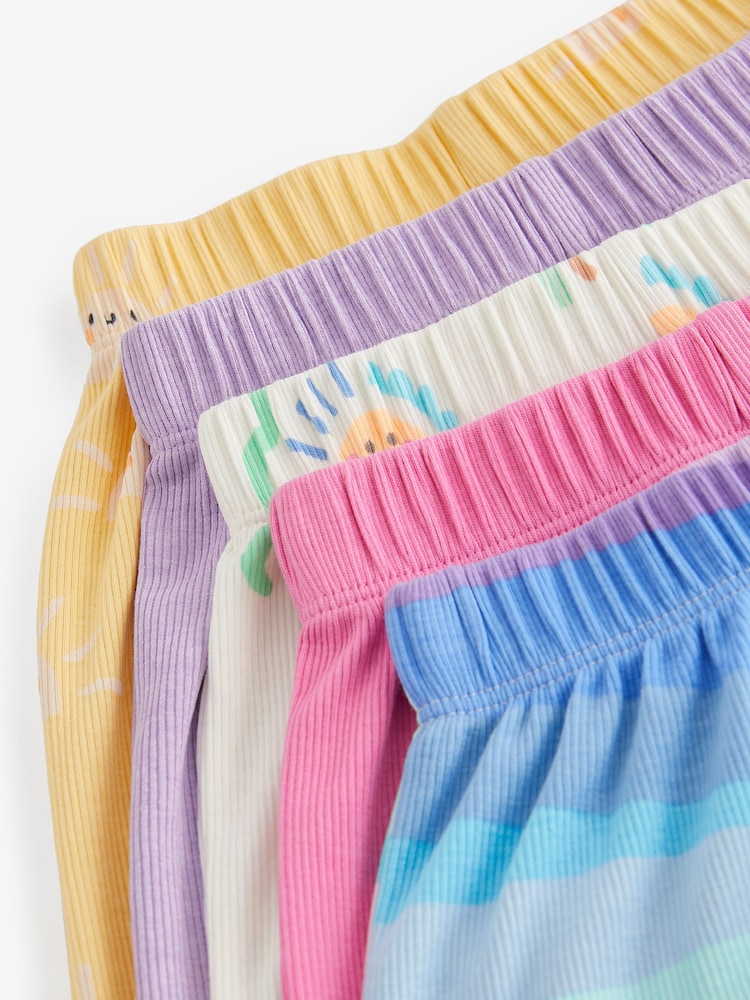 Pink Rib Shorts 5 Pack (3mths-7yrs) - Image 6 of 6