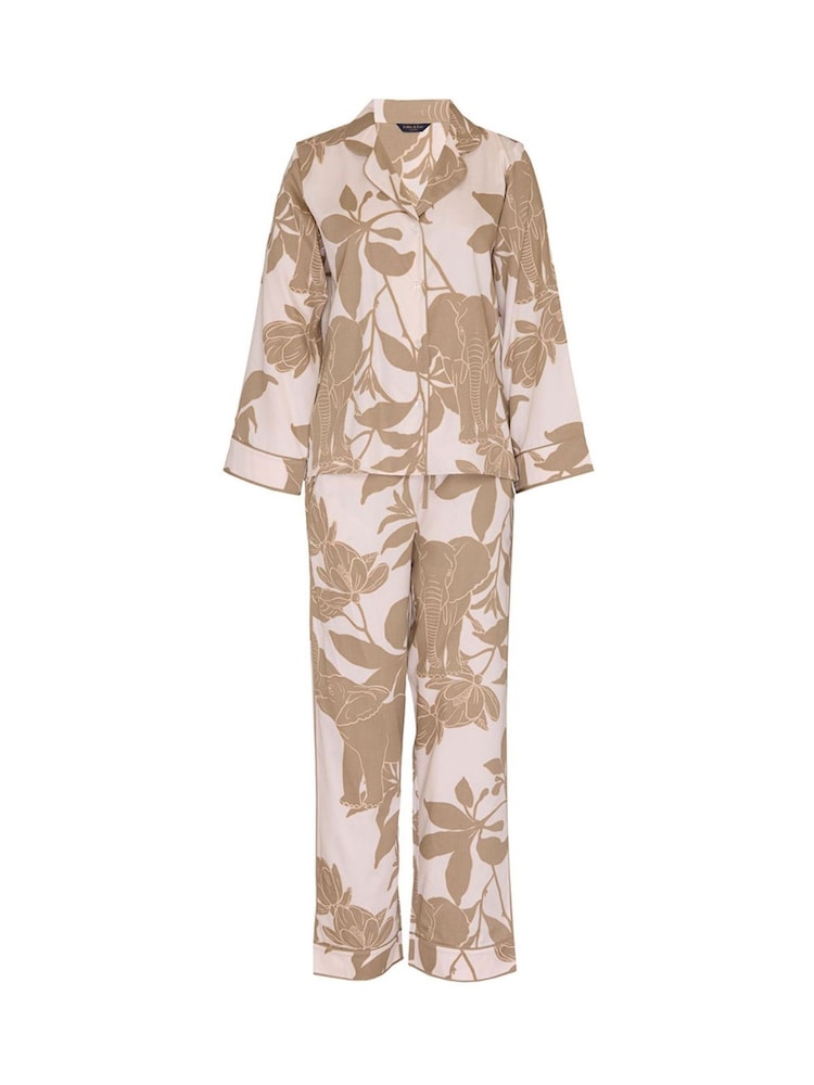 Fable and Eve Cream Elephant Print Pyjamas Set - Image 4 of 4