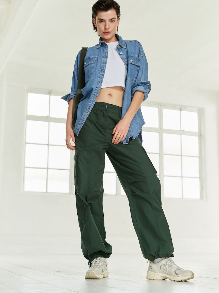 Khaki Green Ripstop Cargo Trousers - Image 4 of 6