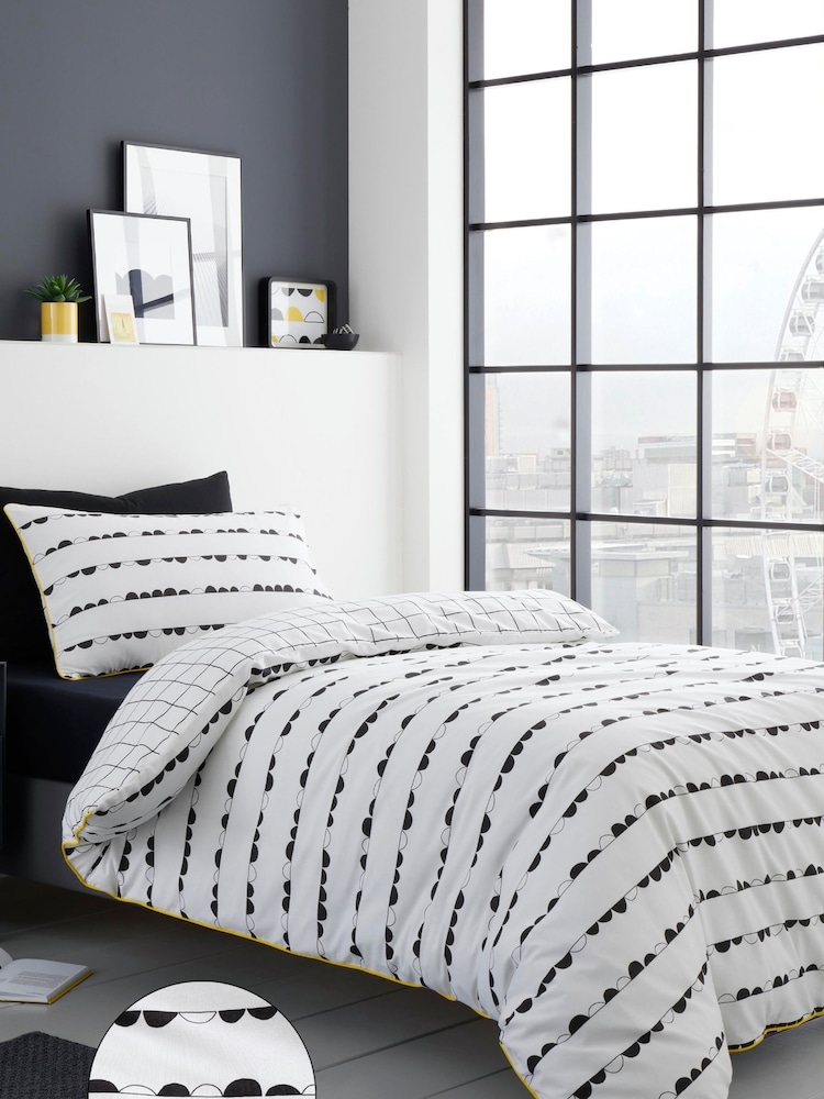Fusion Black Eclipse 100% Cotton Duvet Cover Set - Image 1 of 4