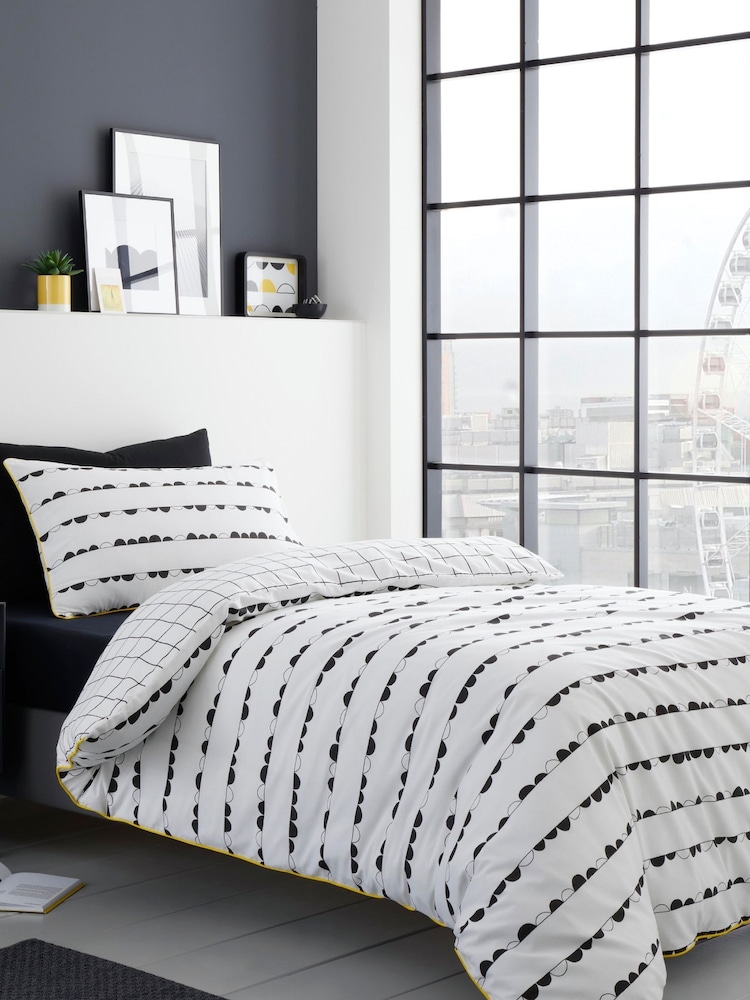 Fusion Black Eclipse 100% Cotton Duvet Cover Set - Image 2 of 4