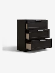 Black Flynn 3 Drawer Chest of Drawers - Image 5 of 8