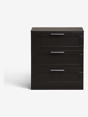 Black Flynn 3 Drawer Chest of Drawers - Image 6 of 8
